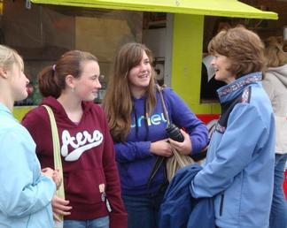  Sen. Murkowski visits with some attendees at the Tanana Valley Fair